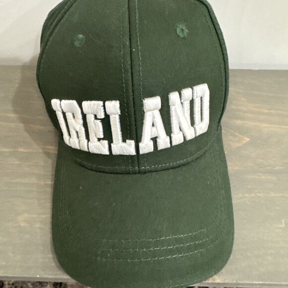 Green Baseball Cap Ireland Embroidered Hat Brass Adjustable Strap - Picture 1 of 10